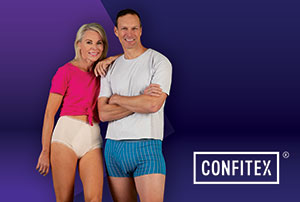 Two people in Confitex Go-Anywhere Underwear