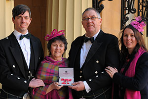 Moira picking up her MBE for services to tourism, and promoting accessible holidays